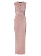 Dorothy Perkins Plisse Blush Knot Front Maxi Dress