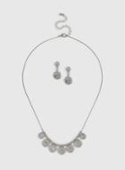 Dorothy Perkins Silver Hammered Disc Jewellery Set