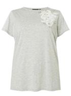 Dorothy Perkins *dp Curve Grey Floral Applique T-shirt