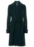 Dorothy Perkins *tall Green Wrap Belted Coat