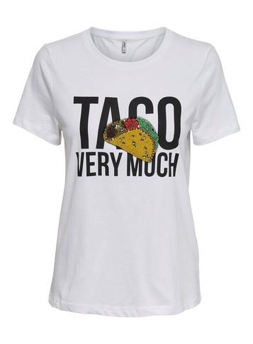 *only White Embellished T-shirt