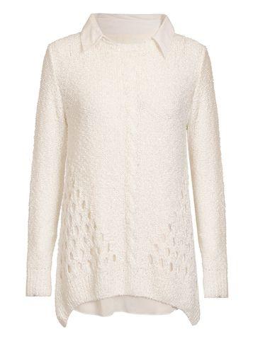 Dorothy Perkins *quiz Cream Sequin Knit Bow Back Jumper