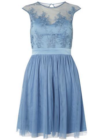 Dorothy Perkins * Showcase Dusky Blue Sofia Skater Dress