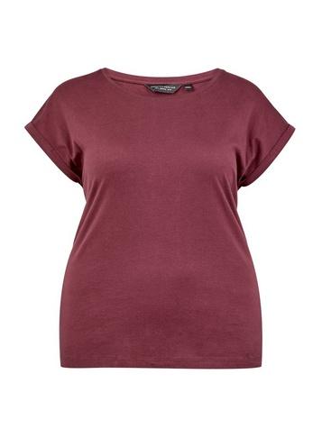 Dorothy Perkins *dp Curve Oxblood Roll Sleeve Tee