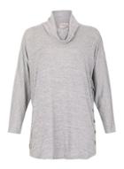 Dorothy Perkins *voulez Vous Grey Cowl Neck Trim Top