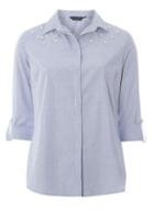 Dorothy Perkins Blue And White Stripe Embellished Shirt