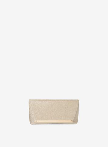 Dorothy Perkins Gold Metal Bar Envelope Clutch Bag