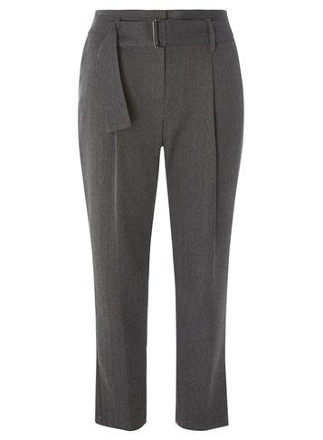 Dorothy Perkins Grey Belted Tapered Leg Trousers