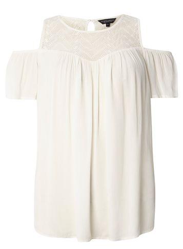 Dorothy Perkins Ivory Chevron Yoke Detail Top