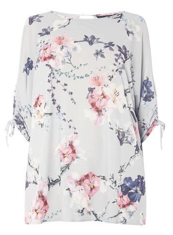 Dorothy Perkins *dp Curve Floral Print Drawcord Top