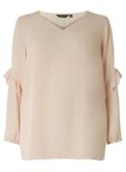 Dorothy Perkins Dp Curve Blush V-neck Blouse