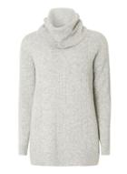Dorothy Perkins Grey Cowl Neck Cable Knitted Tunic