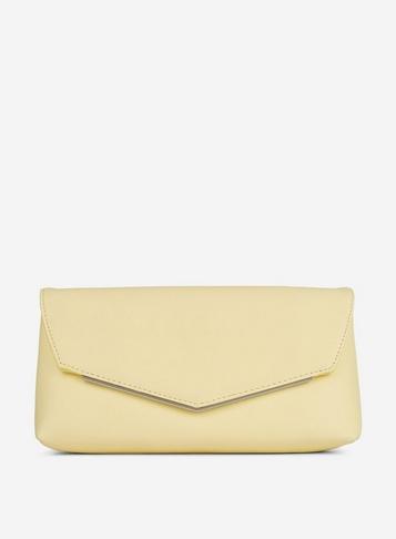 Dorothy Perkins Lemon Metal Bar Clutch Bag