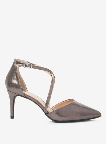 Dorothy Perkins Wide Fit Pewter Elsa Court Shoes