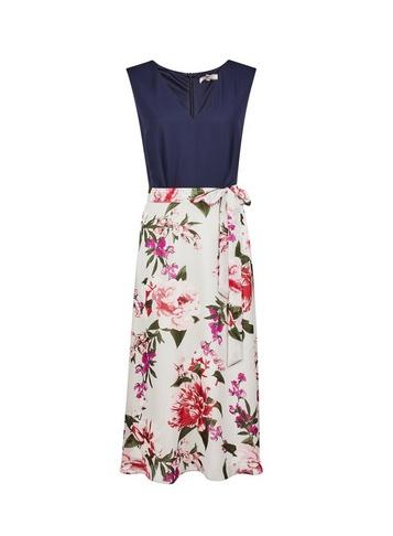 *billie & Blossom Tall Navy Floral Print Midi Dress