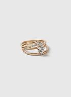 Dorothy Perkins Gold Rhinestone Ring Stack