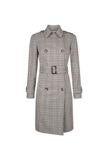 Dorothy Perkins Petite Multi Colour Checked Patch Pocket Raincoat