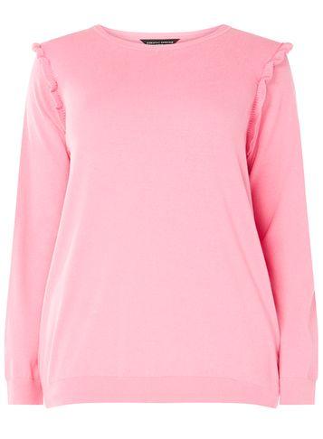 Dorothy Perkins Dp Curve Pink Frill Shoulder Jumper