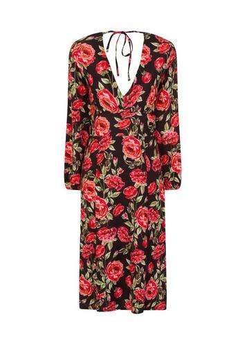 Girls On Film *girls On Film Rose Print Midi Dress