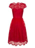 Dorothy Perkins Chi Chi London Red Cap Sleeve Tea Dress