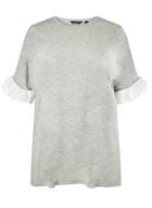 Dorothy Perkins Dp Curve Grey And White Broderie T-shirt