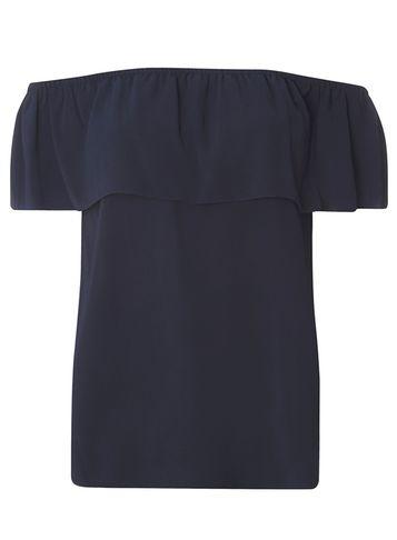 Dorothy Perkins *tall Navy Ruffle Bardot Top