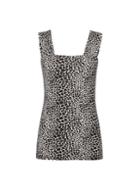 Dorothy Perkins Black Crocodile Print Square Neck Vest