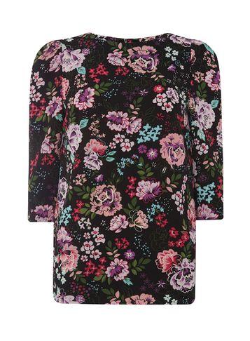 Dorothy Perkins *tall Floral Print Puff Sleeve Top