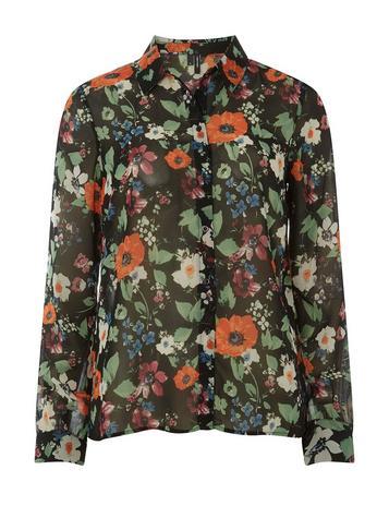 Dorothy Perkins *vero Moda Black Floral And Plain Top