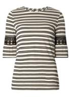 Dorothy Perkins Ivory Stripe Flutter Sleeve Top