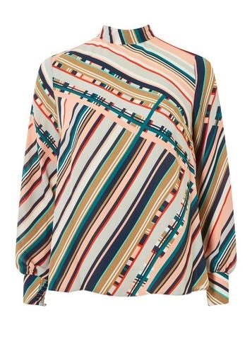 Dorothy Perkins Multi Colour Geometric Tie Back Long Sleeve Top