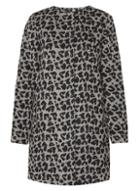 Dorothy Perkins Animal Print Wool Collarless Coat