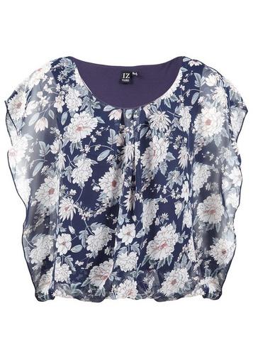 Dorothy Perkins *izabel London Navy Floral Print Batwing Top