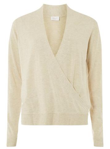 Dorothy Perkins *vila Cream Natural Wrap Knitted Top