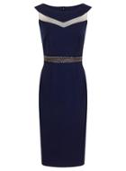 Dorothy Perkins *little Mistress Navy Bardot Dress
