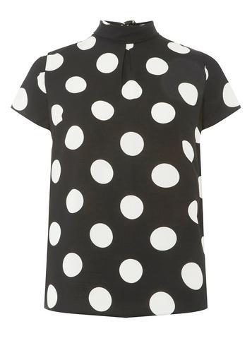 Dorothy Perkins Monochrome Spot Print Turn Back T-shirt
