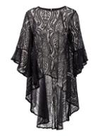 *izabel London Black Lace Longline Blouse