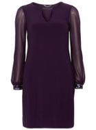 Dorothy Perkins Purple Embellished Cuff Dress