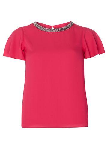 Dorothy Perkins Petite Pink Embellished Top