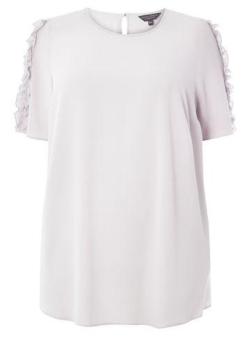 Dorothy Perkins Dp Curve Silver Ruffle Shoulder Top