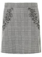 Dorothy Perkins Grey Embroidered Check Mini Skirt