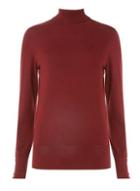 Dorothy Perkins Burgundy Aztec Roll Neck Jumper