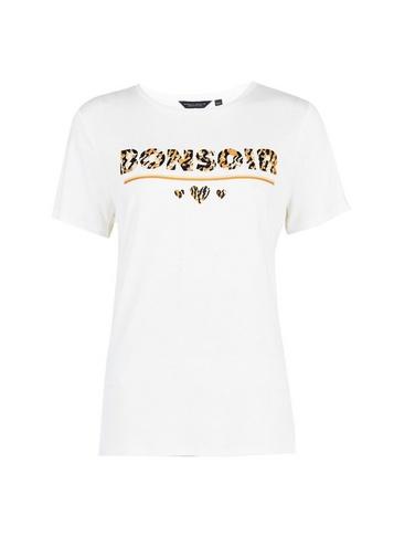 Dorothy Perkins Ivory Bonsoir Print Motif T-shirt