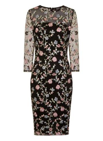 Girls On Film *girls On Film Black Embroidered Bodycon Dress