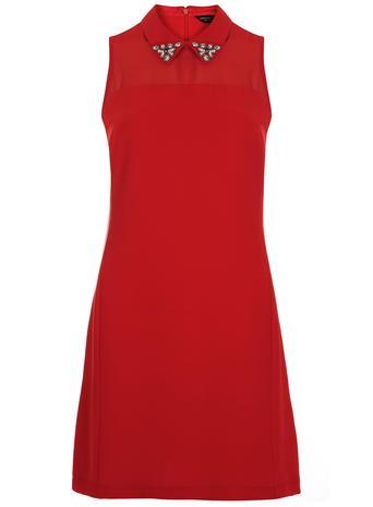 Dorothy Perkins Red Collar Shift Dress