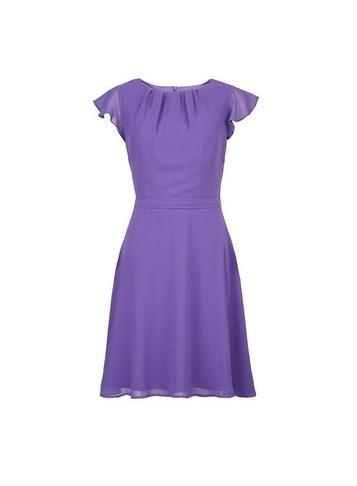 *billie & Blossom Purple Chiffon Belted Skater Dress