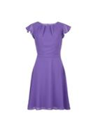 *billie & Blossom Purple Chiffon Belted Skater Dress