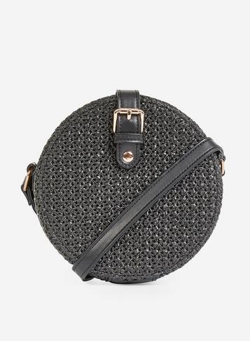 Dorothy Perkins Black Circle Beach Cross Body Bag