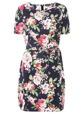 *only Navy Floral Print Shift Dress