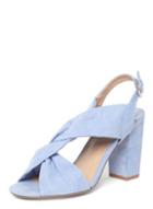 Dorothy Perkins Wide Fit Blue Simba Knot Heel Sandals